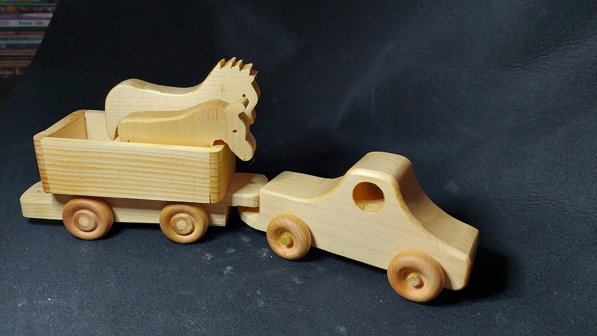 Pickup Truck with Horse trailer and Horses